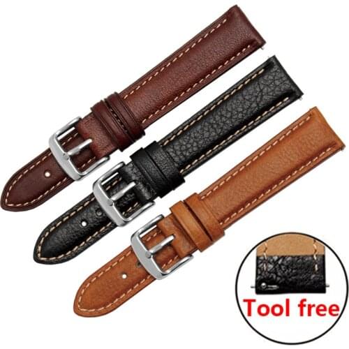 Genuine leather watchbands 18mm 20mm lichee pattern bracelet smart watch strap fit Withings Activite/ steel/ Pop/ HR