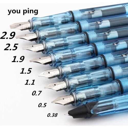 Luxury High quality 390 Transparent blue calligraphy Fountain Pen office Student Stationery supplies ink pens