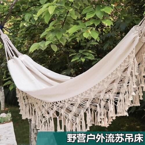 Outdoor Camping European Fringe Style Hammock Family Garden Cot Indoor Leisure Single Double Chair