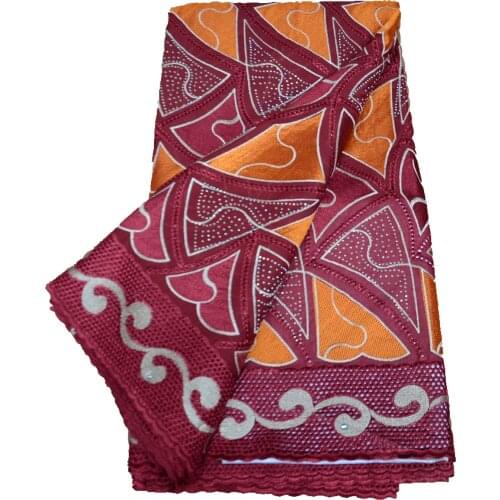 Wine Nigerian big occasion embroidery swiss voile lace for dresses high quality African wedding lace fabric with stones 912152