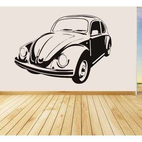 Vw Beetle Vinyl Wall Decal Retro style Removable Home Decor Living Room Art Mural Decals Vehicle Stickers Perfect Quality ZA397