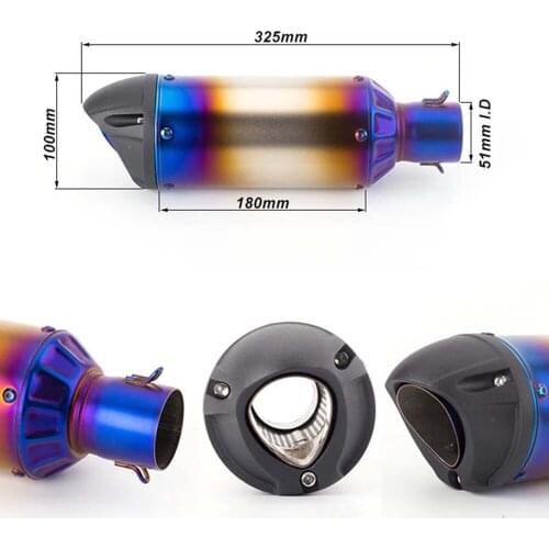 Motorcycle Yoshimura Exhaust Pipe Escape Modified Universal Motorbike 51mm Laser Muffler ForHonda Ninjia250 ATV PCX155 Z900 ER6N