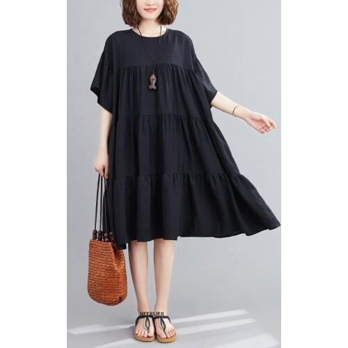 Women Dress Plus Size 10XL 60~150KG Oversize Loose Summer Sundress Casual Batwing Big Size Cotton Linen Plaid Dresses