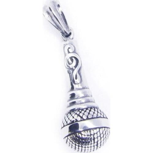1pc Newest Cool Microphone Pendant 316L Stainless Steel Jewelry Men Boys Music Microphone Pendant