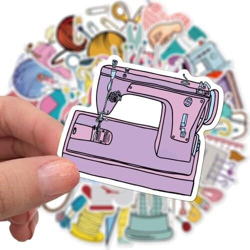 10/50Pcs Not Repeat Sewing machine material Luggage Stickers for Fans Gifts to DIY Laptop Phone Fridge Guitar Water Bottle Decor