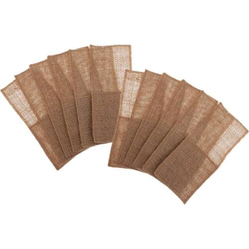 12pcs Burlap Utensil Holders Cutlery Pouch Party Bridal Shower Wedding Favor