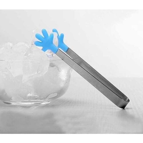 2pcs/Lot High Quality Silicone Kitchen Tools Sugar Clip Pastry Clamp Cooking Salad Food BBQ Stainless Steel