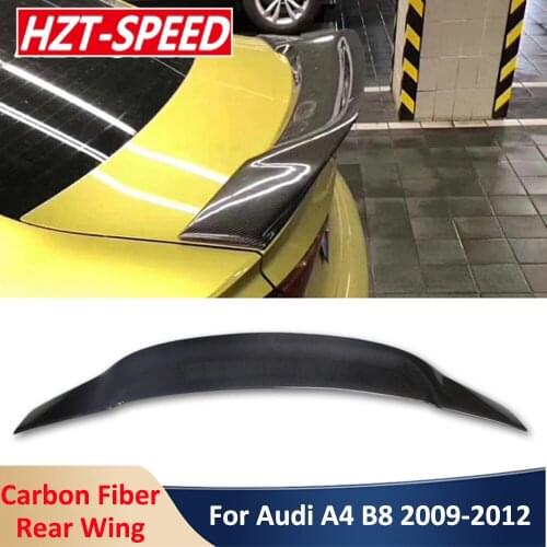 2009-2012 R-Style A4 B8 Real Carbon Fiber Rear Wing Tail Trunk Spoiler Car Styling Body Kit For Audi A4 B8 Modification