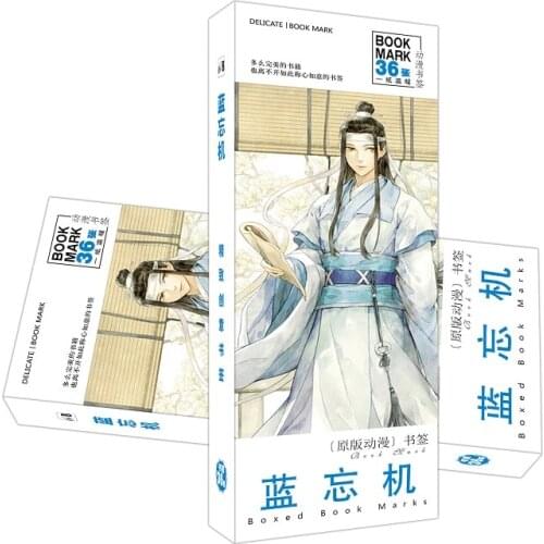 36Pcs/Set Mo Dao Zu Shi Lan WangJi Bookmark Figure Book Holder Message Card Stationery Bookmarks