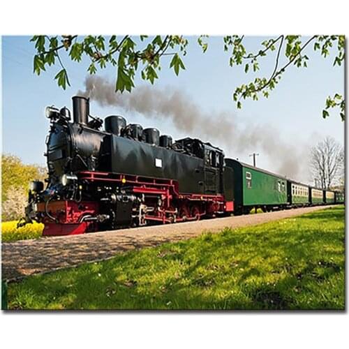 5D cross stitch Diamond Painting Train Landscape diy full Resin square circle mosiac Rhinestones embroidery handmade giftZP-3418