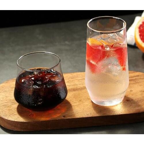 Borosilicate Glass Mugs Creative Transparent Juice Cocktail Beverage Wine Glasses 350 Ml 400 Ml High Temperature Resistance Cup