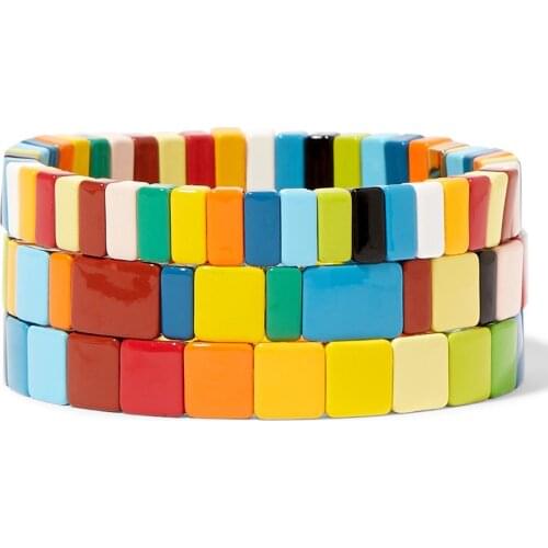 Armbanden voor vrouwen summer vsco girl bohemian rainbow Piano key women stretch bracelets pulseras hombre men couple bracelet