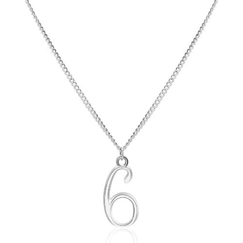 Digital 6 Roman Arabic Numeral Sign time chain Necklace Numbers name symbol Logo Necklace Family Friend Birthday date Jewelry