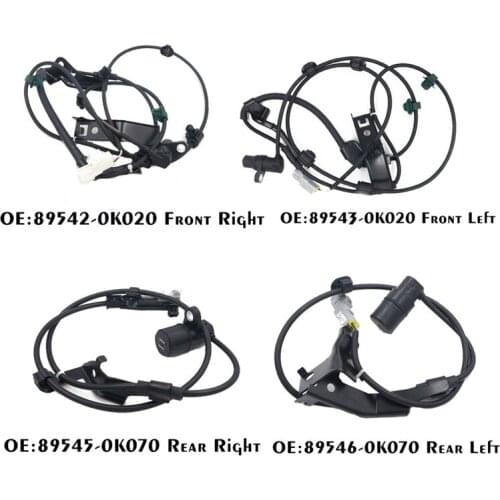 4Pcs ABS Wheel Speed Sensor Front+Rear for Toyota Hilux Vigo