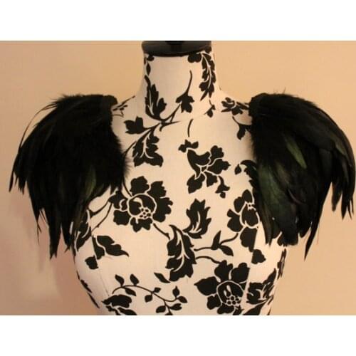 Free shipping, rooster feather shoulder epaulette #FSP13002