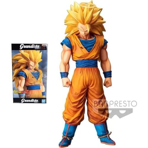 Bandai Dragon Ball Anime Figure GROS Grandista Nero Super Saiyan III Goku Genuine Model Action Figures Gifts for Children