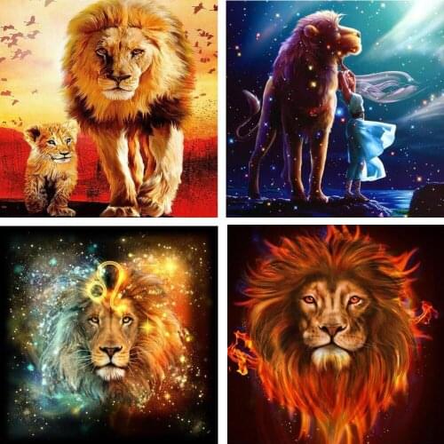 Christmas 5D DIY Diamond Painting Animal lion Full Square/Round Crystal Diamond Mosaic Embroidery Constellation Pictures TY799