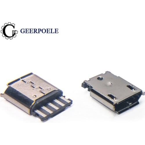 20/50 pcs/lot Type B V8 Warp Edge 5Pin USB Connectors Female Micro USB Connector Tail Plug Port Jack Sockect Terminals