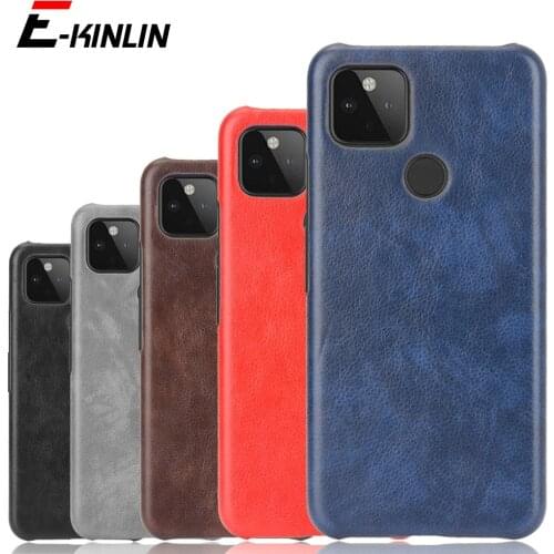 Litchi Leather Texture Hard PC Phone Case For Google Pixel 3 3a 4 4a XL 3XL 3aXL 4XL 5 5G Ultra Thin PU Cases Back Cover