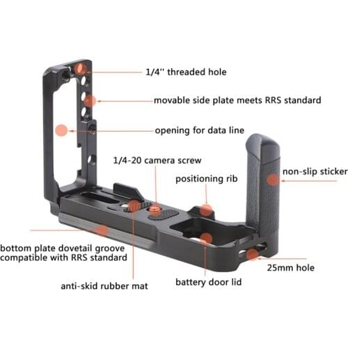 Metal L Bracket Vertical Tripod QR Plate Base for Olympus OMD EM5 III Camera Accessories with Handle Grip LB-EM5III