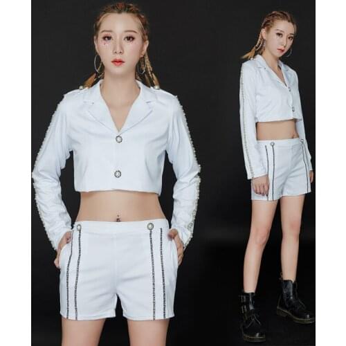 Fashion Adult Street Hip-Hop Model Catwalk Clothes Jazz Dance Costume Nightclub Bar DJ Female Singer Pole Dance Costume DWY4060