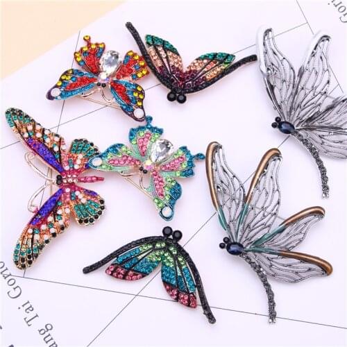 Dragonfly brooch jewelry enamel rhinestone lapel pin men gifts brooches for women ctue pins metal insect brooch pin