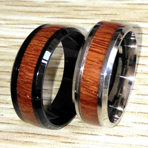 Bulk lots 50PCS Unique Retro Wood Grain 316L Stainless Steel Ring Mens Punk Fashion Stainless Steel Wedding Ring HOT SALE