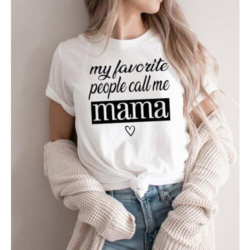 My Favorite People Call Me Mama Shirt Personalized Christmas Gift for Mama Mothers Day Gift Women Casual Graphic Tees Tops