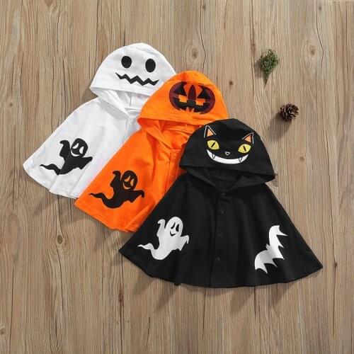 Childrens Cloak Newborn Babys Clothes Sets Halloween Costumes Cartoon Patterns Print Hooded Coat Jacket
