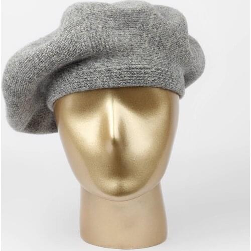 Wool Cashmere Winter Knitted Hat Female Beret Womens Warm Elegant Rhinestone Beanies For Girls Vogue Ladies Berets Drop Shipping