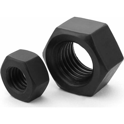 1-100Pcs Grade 8.8 Black Hex Nut GB6170 Carbon Steel Hexagon Nuts M2 M2.5 M3 M4 M5 M6 M8 M10 M12 M14 M16 M18 M20 M22 M24 M27 M30