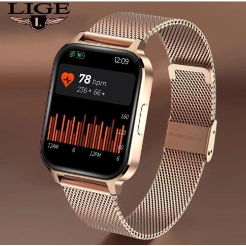 LIGE New Color Screen Smart Watch Women men Full Touch Fitness Tracker Blood Pressure Smart Clock Women Smartwatch for Xiaomi