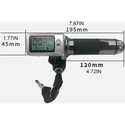 T3ED speedometer/odometer+throttle+LCDdisplay36v48v60v+lock/cruise+battery indicator electric scooter bike MTB tricycle DIY part