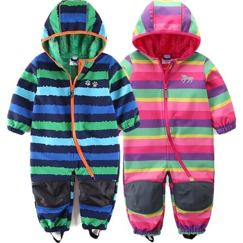 UmkaUmka Boy softshell romper water-repellent and windproof to mid-season hooded zipper baby clothes best sell