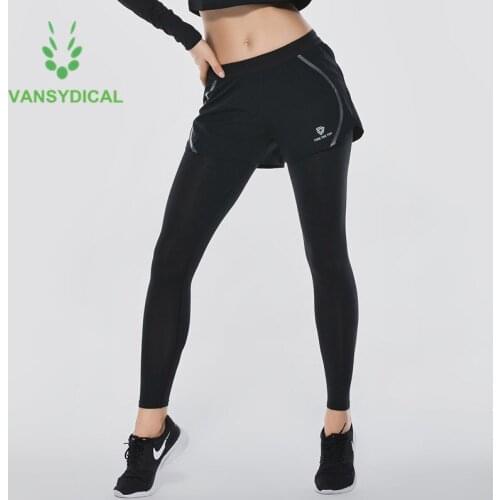 Vansydical Yoga Pants 2 in 1 Womens High Waist Gym Running Tights Quick Dry Outdoor Fitness Workout Cycling Sports Leggings