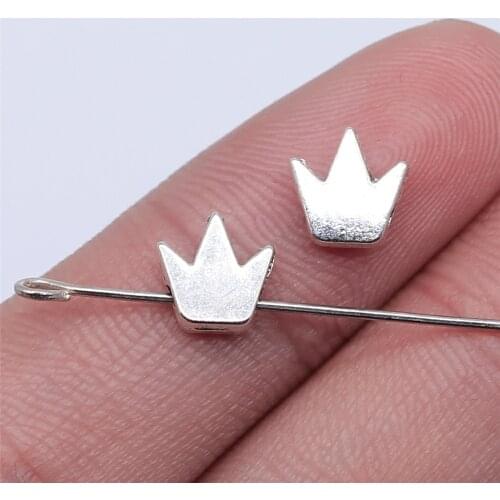 WYSIWYG 20pcs 8x7mm Antique Silver Color Crown Beads For Jewelry Making DIY Jewelry Findings