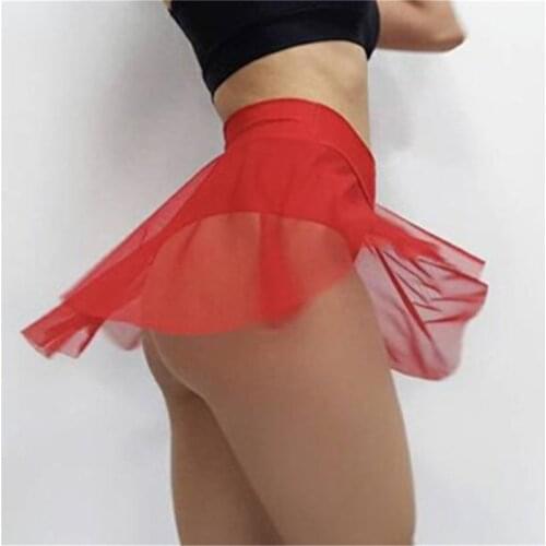 Ladies Booty Shorts High Waisted Baby Pleated Transparent Skirt Pole Dancing Ruffle Hot Pants Women Fashion Mini Skirt Shorts