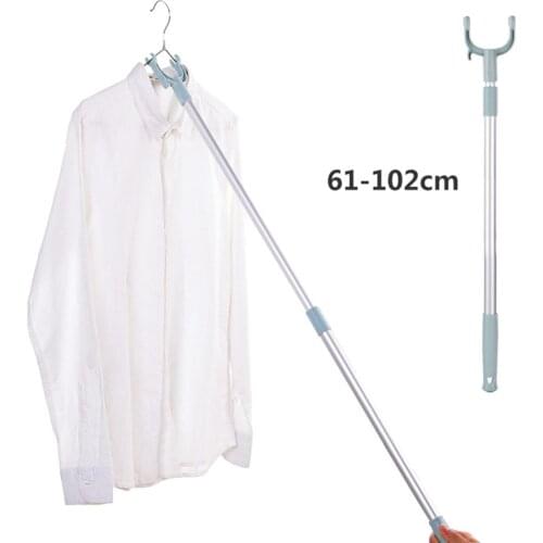 1 Pcs Retractable Rods Adjustable Clothing Fork With Hanger Aluminium Pipe Clothes Hanger For Home Supplies