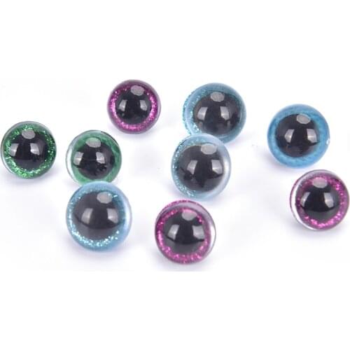 10pcs 16MM Stuffed Toys Glitter Safety Eyes Nonwovens Washer Clear Doll Eyes