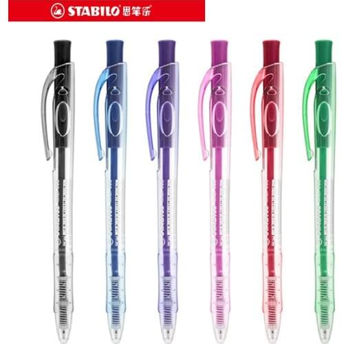 10pcs STABILO 308 Color Ballpoint Pen 0.38mm Ultra-thin Nib Student Button Retractable Colored Ballpoint Pens Drawing Sketch