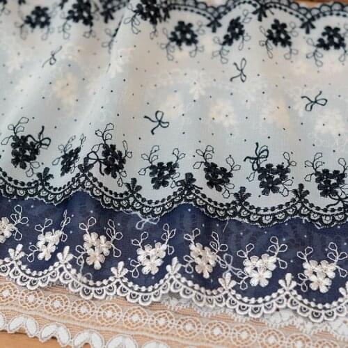 2019 hot sale accessories Chiffon embroidery double lace Lace 13 cm H1302