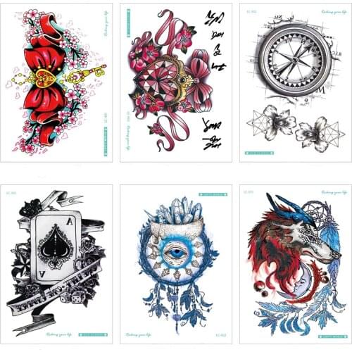 21x15cm New tattoo color Park Flower arm tattoo stick