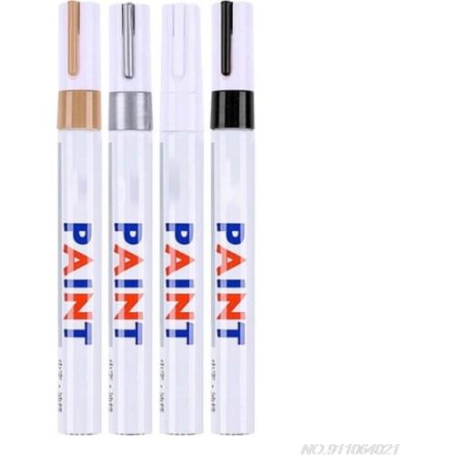 4 Pcs Waterproof Permanent DIY Metallic Paint Marker Pen Car Tire Tread Rubber Metal Crystal Epoxy Resin Art Supply J28 Dropship