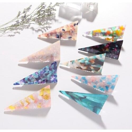Acetate marble hairpin hair accessories triangle duck clip adult elegant lady headdress top clip fresh and versatile Accessories