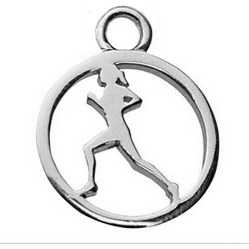 Top quality alloy material runner outline circle charm