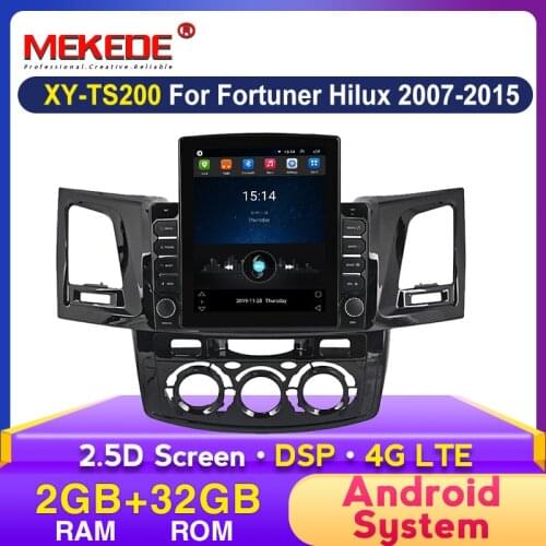 4G LTE Android Tesla Screen 9.7inch Car Multimedia Player for Toyotal Fortuner HILUX Revo Vigo 2007-2015 Radio Navigation Stereo