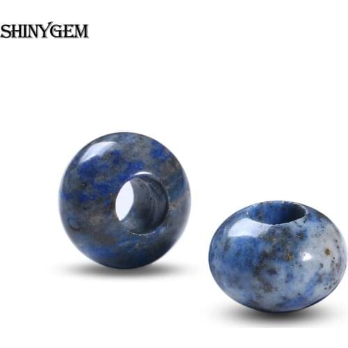10*14mm Abacus Beads AAA Grade Natural Flat Round Big Hole Lapis Lazuli Stone Loose Beads For Necklace DIY Jewelry Making 5pcs