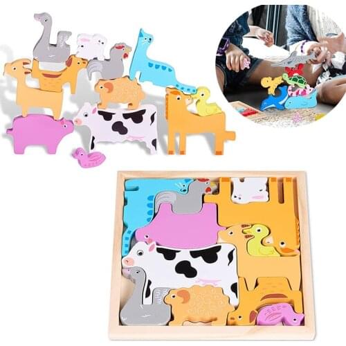 Wood Puzzles Children Adults Animal Puzzles Wooden Toys Learning Education Environmental Assemble Toy Educational Games