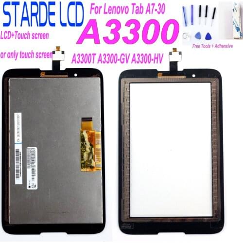 For Lenovo Tab A7-30 A3300 A3300T A3300-GV A3300-HV LCD Display Touch Screen Digitizer Sensor Glass Screen Panel Monitor