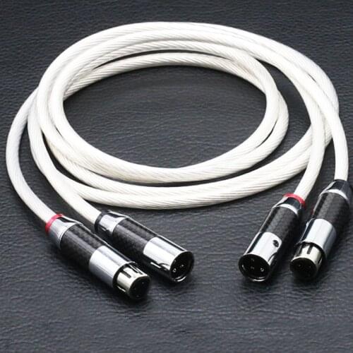 HIFI 5N OCC Crystal cable Carbon fibre XLR balance Audio Cables for Home Theater DVD Amplifier CD